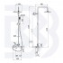 Miscelatore monocomando esterno doccia, completo di colonna doccia , soffione inox 200x200 mm e kit doccia
